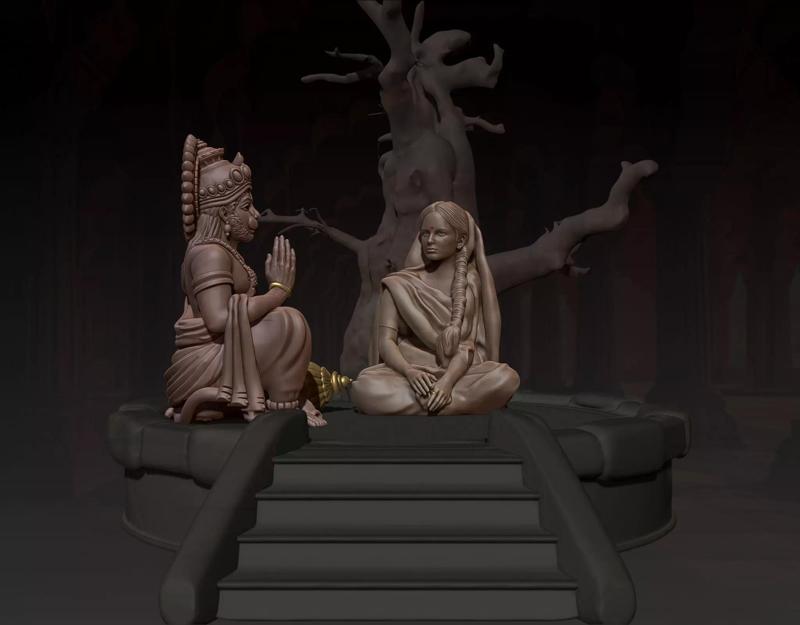 Lord Hanuman and Goddess Sita