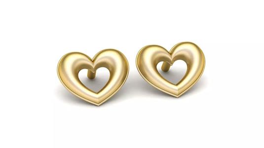 Women Fashion Heart Earring 3d Printable model