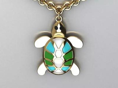enamel pendant turtle