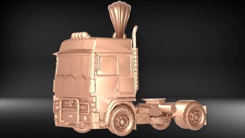Semi Trailer Truck Pendant Necklace Jewelry