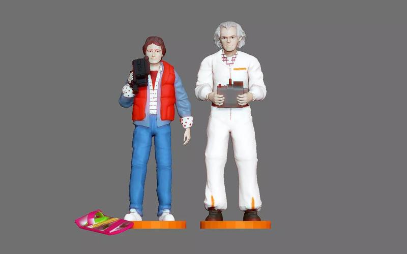 MARTY MCFLY DOC EMIT BROWN BACK TO THE FUTURE FIGURINE MINIATURE