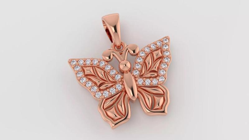 3dm and stl butterfly pendant printable jewelry model