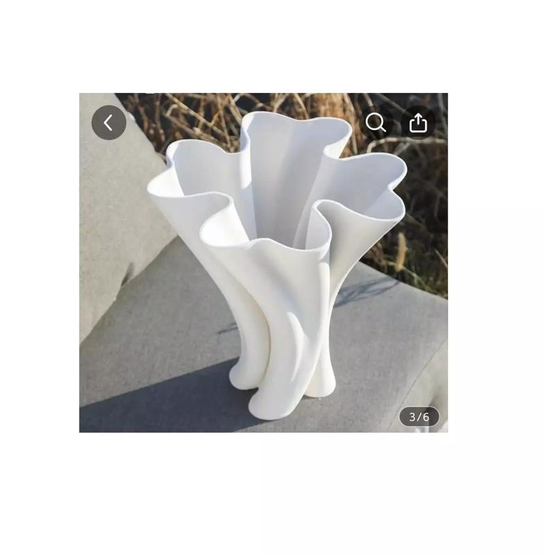 Wavy Modern Vase  Organic Flowing Decorative 3D Model STL