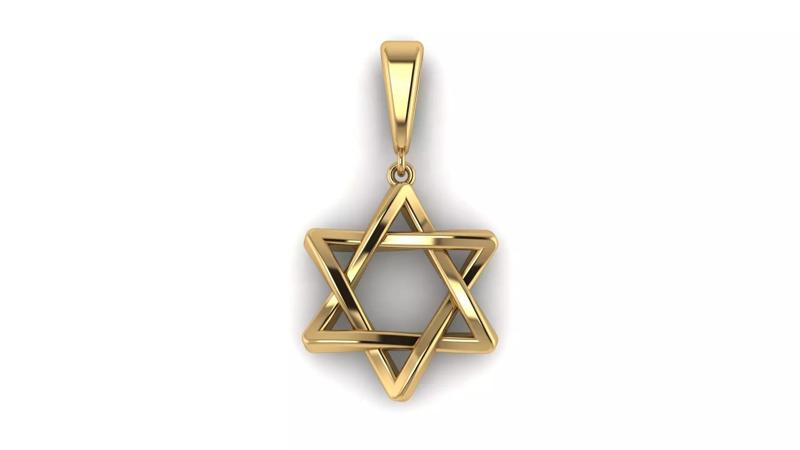 Star of David 15 mm Pendant Estrela de Davi