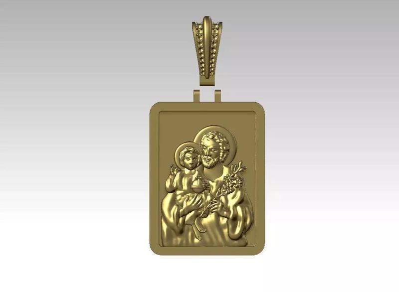 Saint Joseph Solid Thick Dog Tag