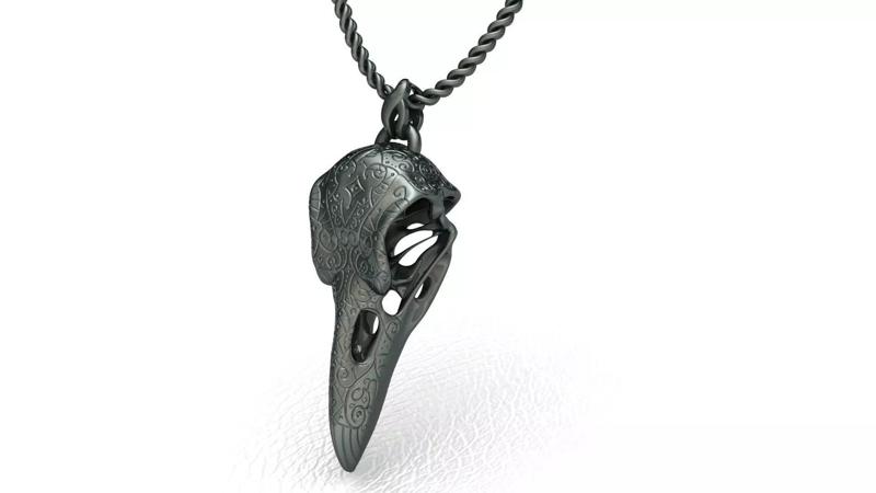 Raven Skull Pendant