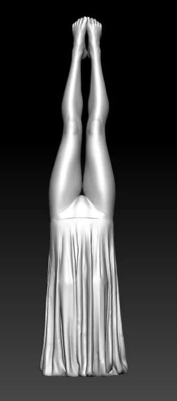 Upside down girl with skirt  V2