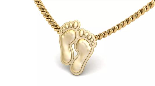 Gold Lucky Feet Pendant