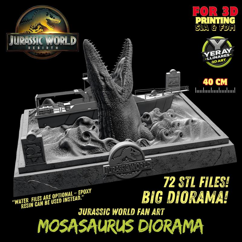 Mosasaurus Diorama - Jurassic World Rebirth (Fan Art)