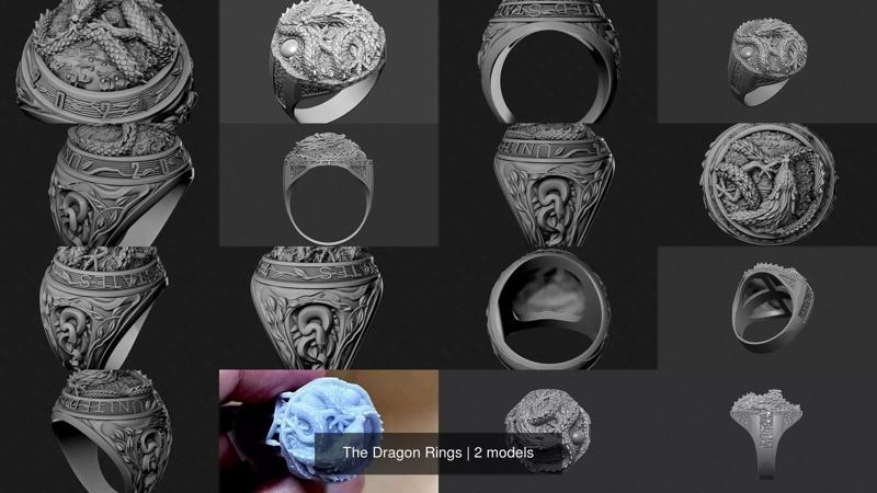 The Dragon Rings 3D Model Collection
