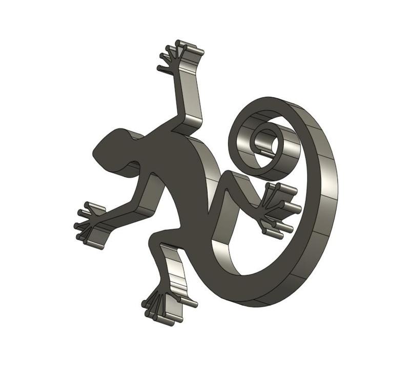 DARK LIZZARD CLIMBING ON WALL