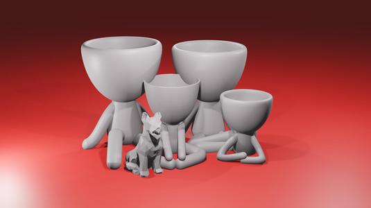 Roberts' family dad, mom, two kids and dog