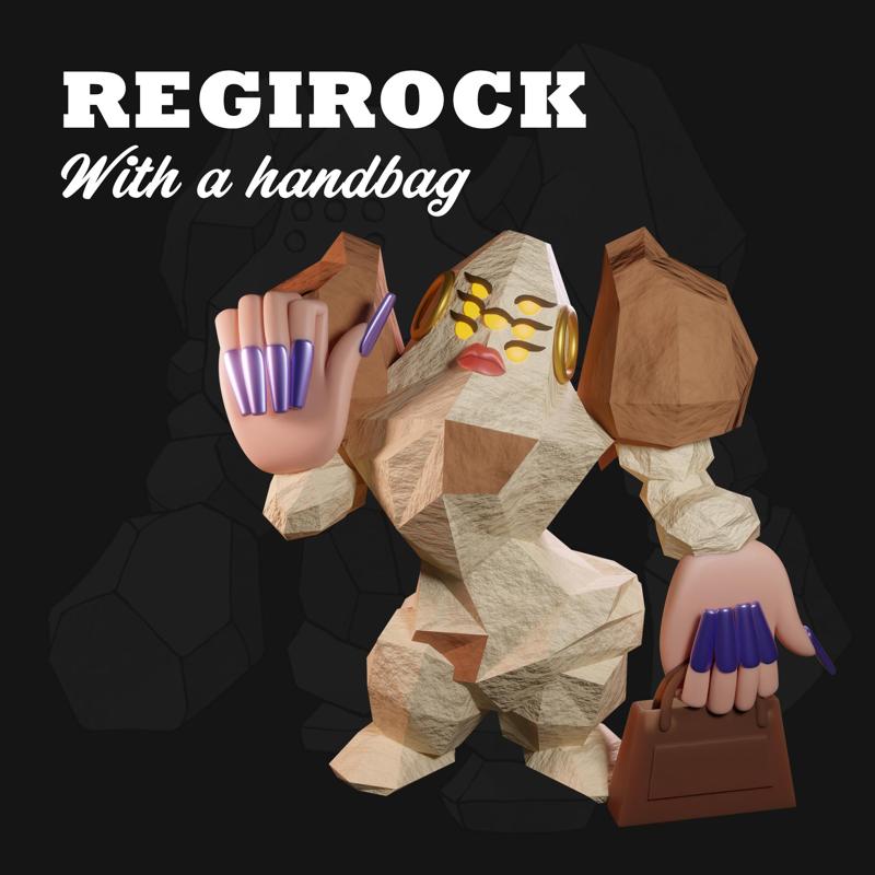 Regirock with a handbag
