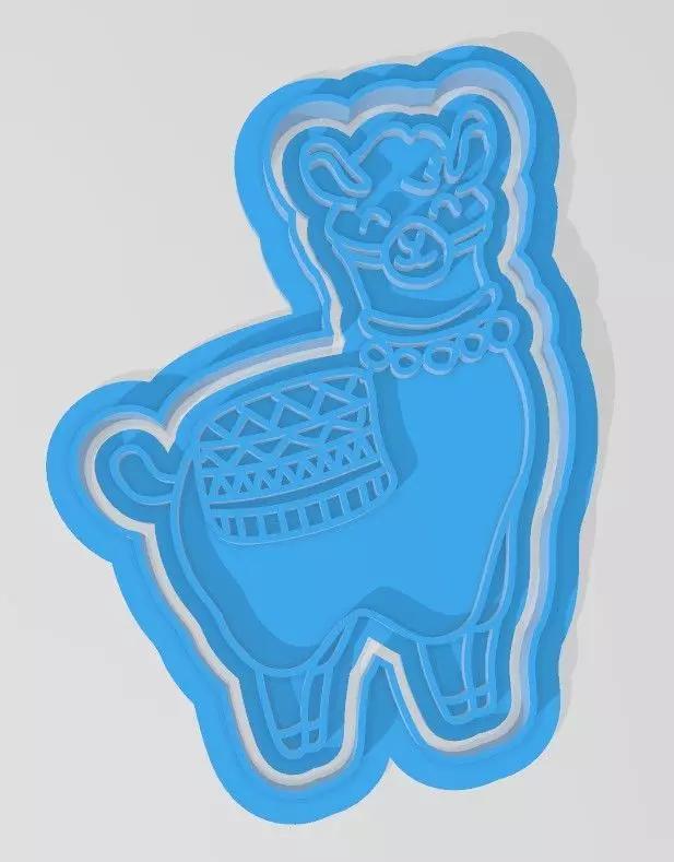 three llama-shaped cookie cutters