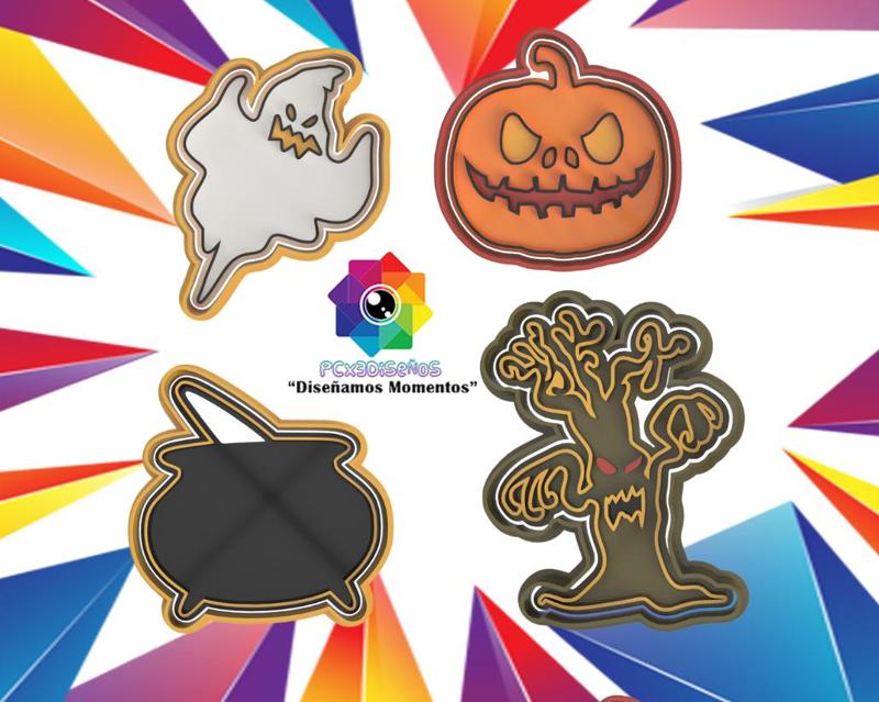 set of 4 cookie cutters halloween # 1