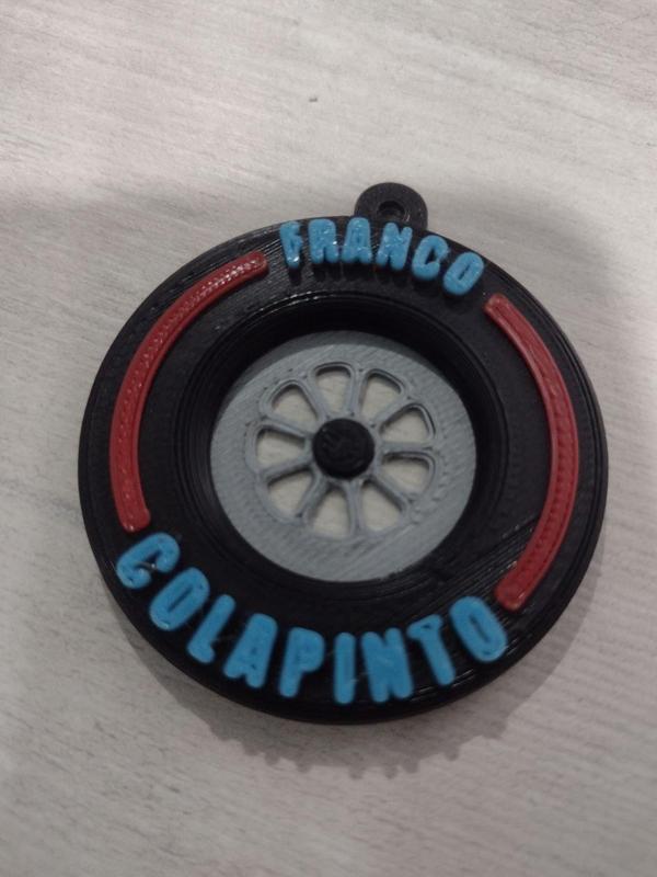 KEY RING FRANCO COLAPINTO FORMULA F1 WHEEL