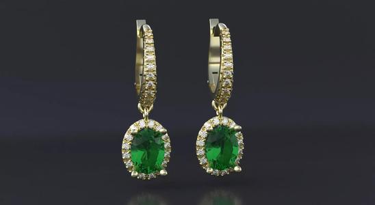 Earrings with oval stones