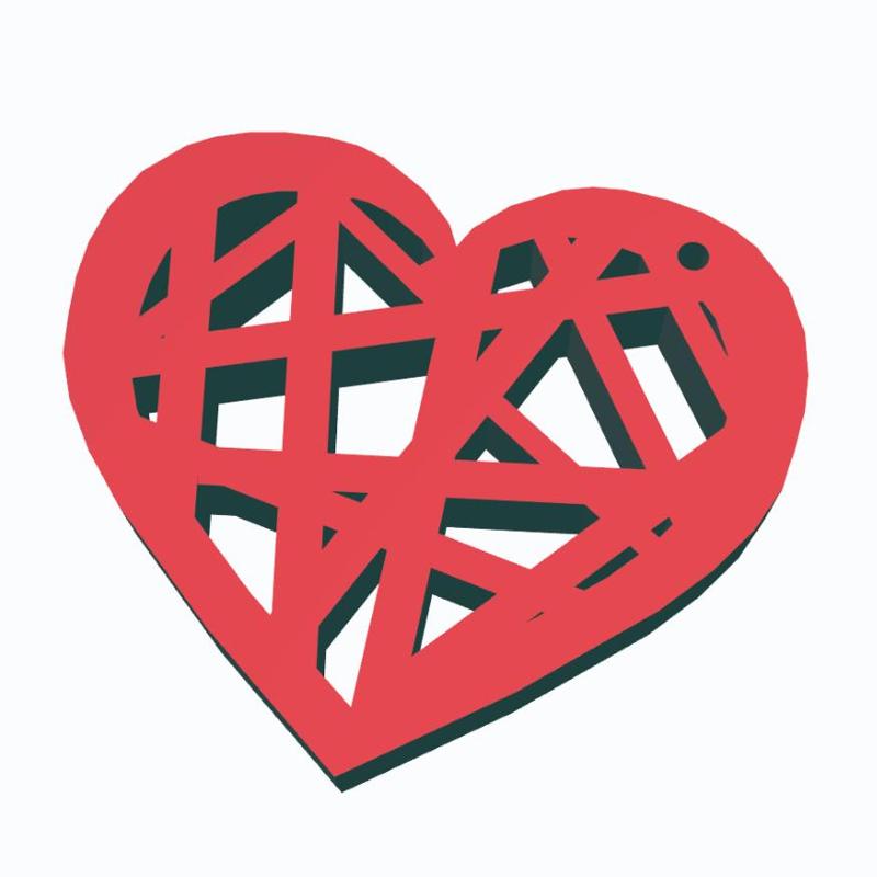 Valentine's Day Heart Keychain - 3D Printable STL File
