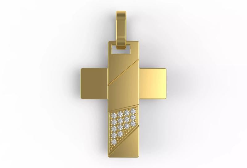 Classic Cross Pave Set Diamond Pendant