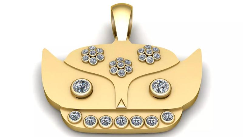 CAT FACE PENDANT 3D PRINTABLE MODEL