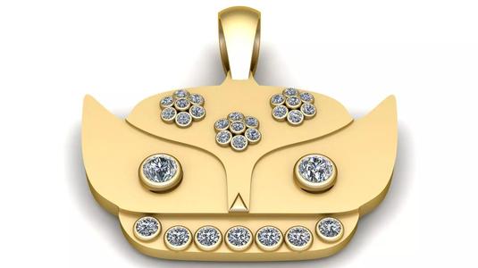 CAT FACE PENDANT 3D PRINTABLE MODEL