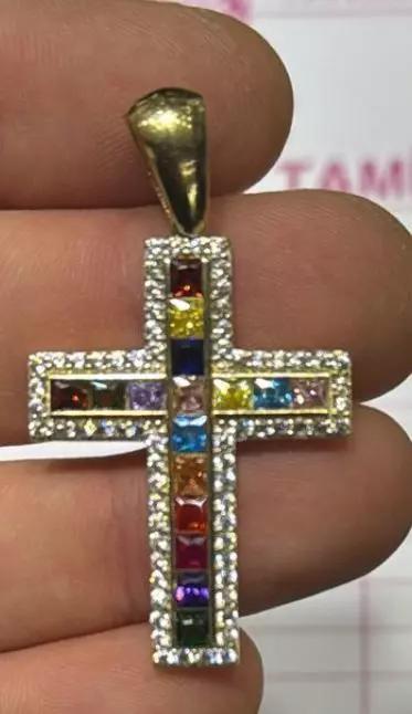 Cross Pendant  Custom Design Stone