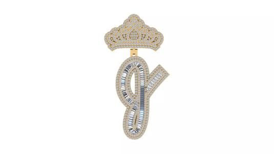 Crown and Signature Loop Custom Pendant