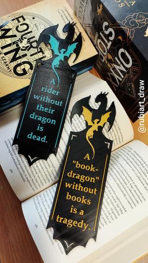 Dragon Fantasy Bookmark (turquoise)- Fourth Wing Inspired