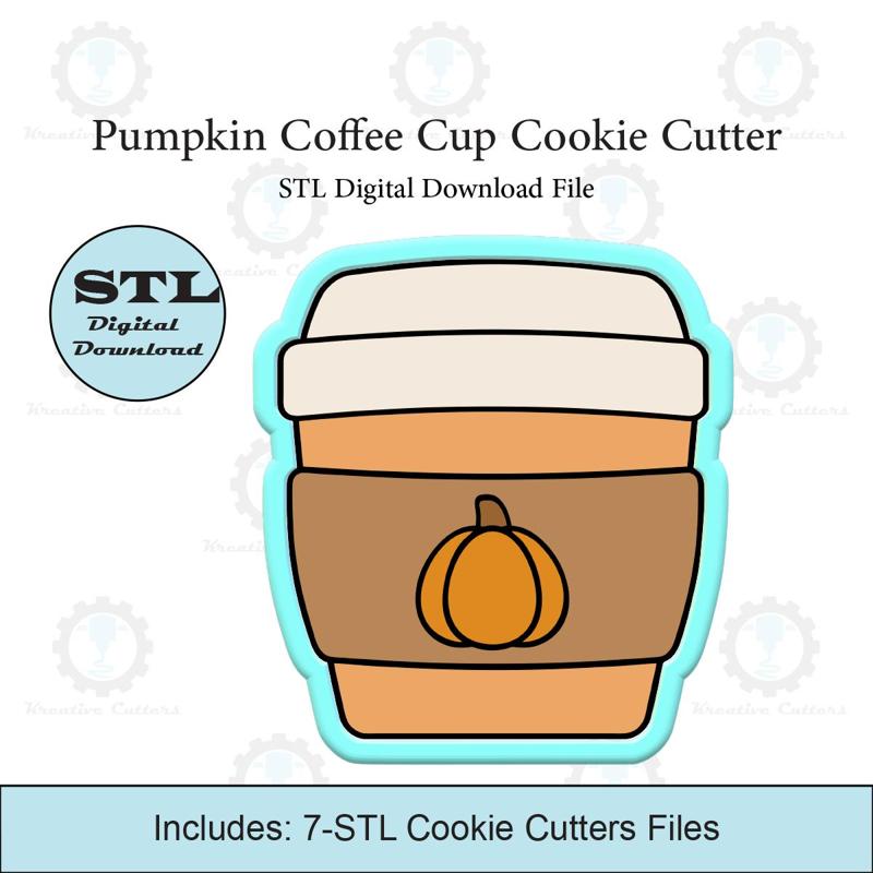 Pumpkin Coffee Cup Cookie Cutter | STL File
