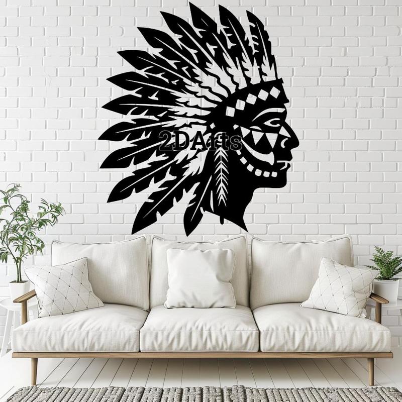 Native American 2D Wall Art/Window Art - Digital STL & SVG Files for 3D Printing and Laser Cutting