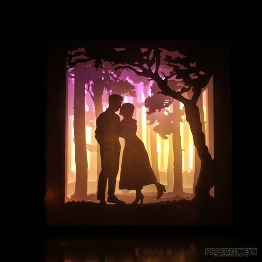 couple in love LIGHTBOX lamp