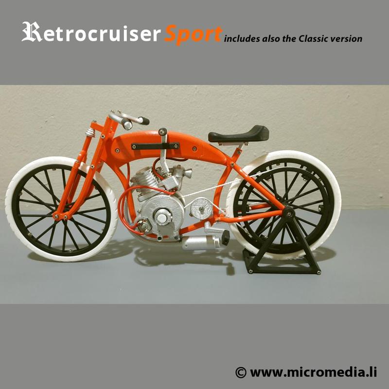 Retrocruiser Sport - 3D printed motorbike in scale 1:7