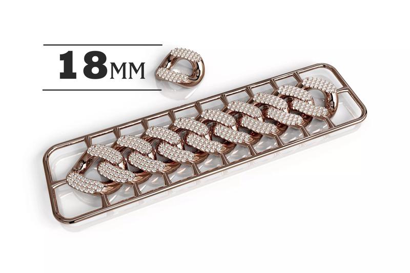 18mm Wide CUBAN Link Chain - SOLID FOR BRACELETS OR NECKLACE