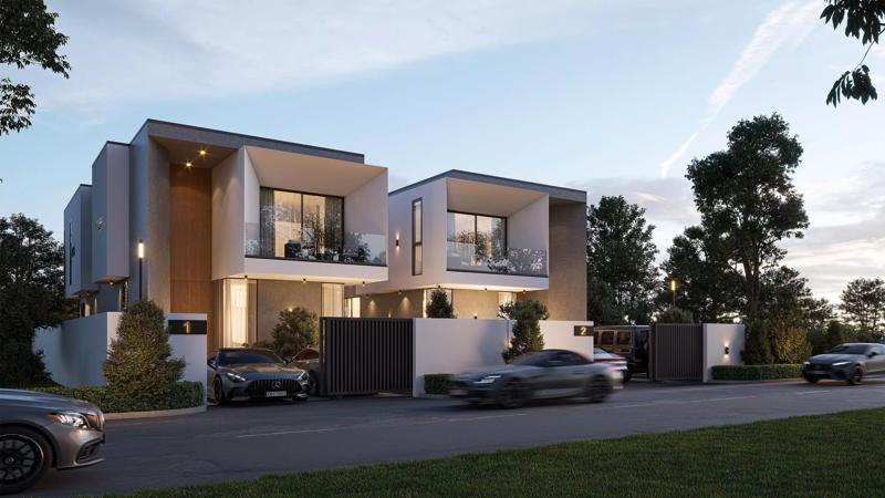 Townhouses  exterior 3d scene 3D model