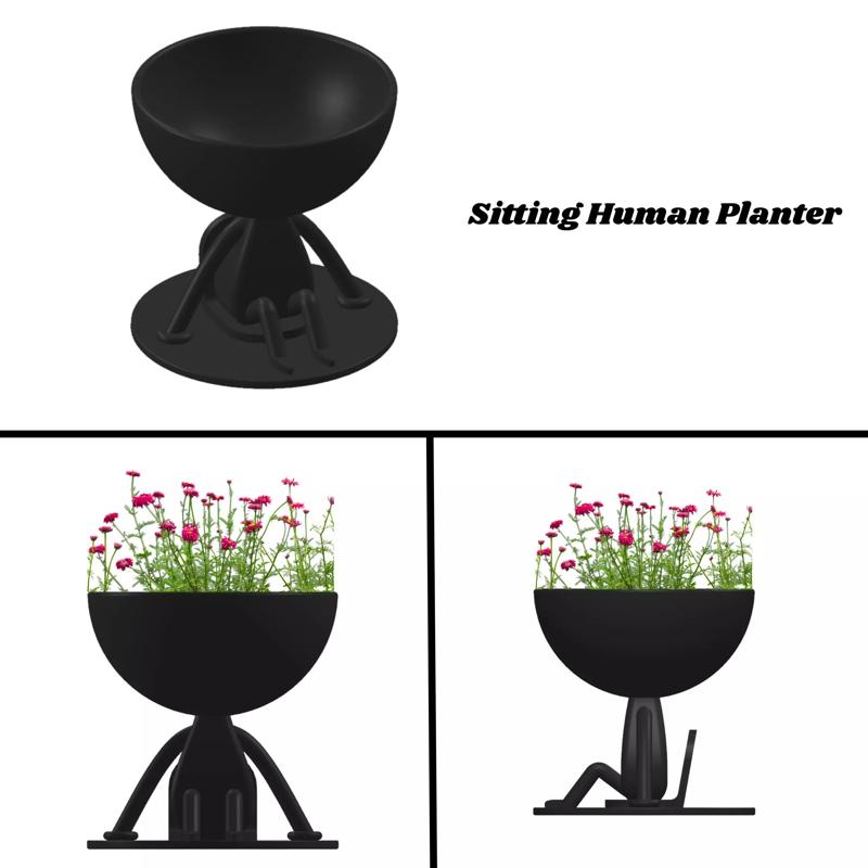 Sitting Human Planter