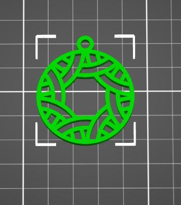 Earrings or pendant round with modern pattern