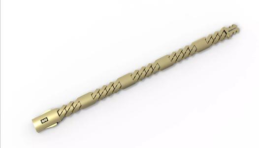 11mm Monaco Edge Hollow Cuban Bracelet 3D Jewelry Model