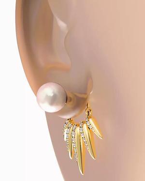 Pearl Diamond Earring Studs