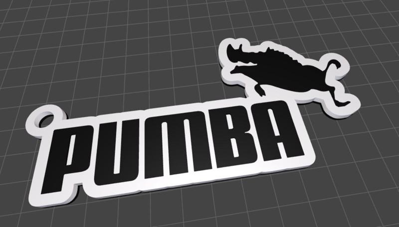LLAVERO LOGO PUMBA "PARODIA LOGO PUMA"  A COLOR SIN AMS