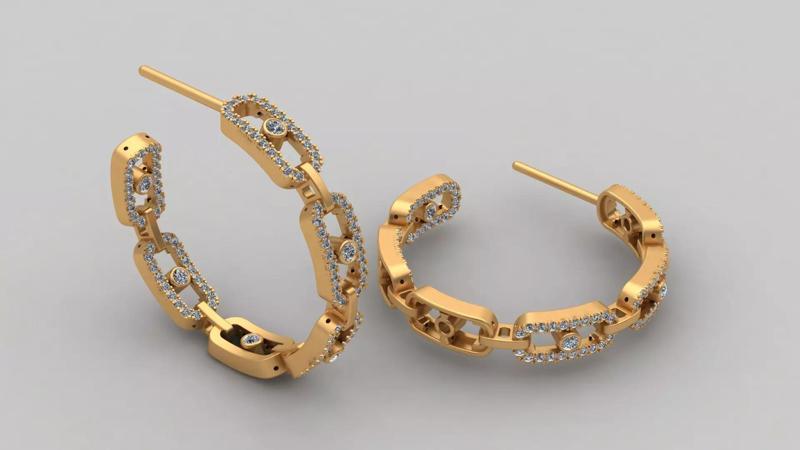 Messika Move Link SM Hoop Earrings 3D Printable Brand
