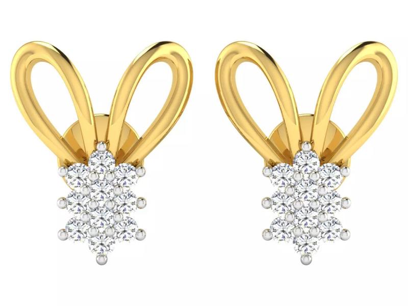 Solitaire Earrings 3dm STL OBJ FBX Renders Details