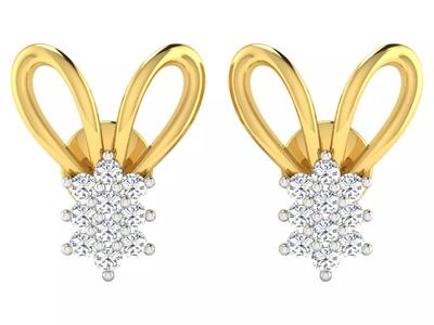 Solitaire Earrings 3dm STL OBJ FBX Renders Details