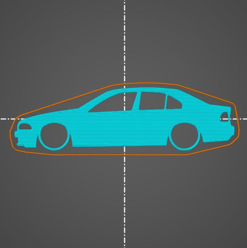 BMW E39 Sedan key silhouette