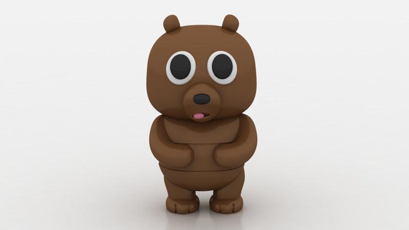 brown bear character 3d printable model