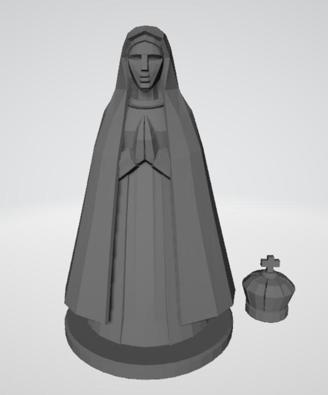 Our Lady in Low Poly style with a detachable crown