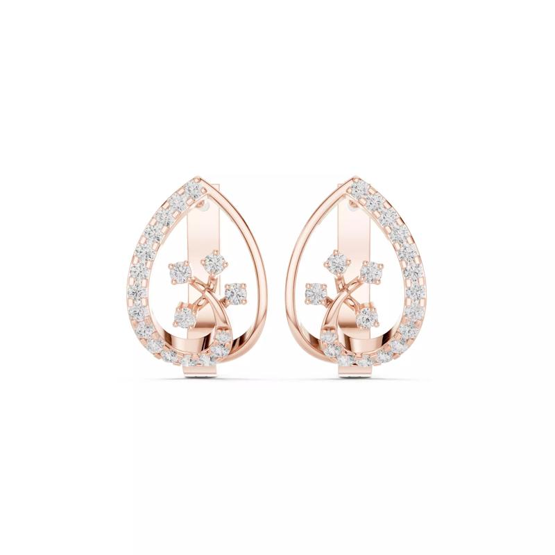 Round Cut Diamond Pear Shape Earring 3DM STL Video
