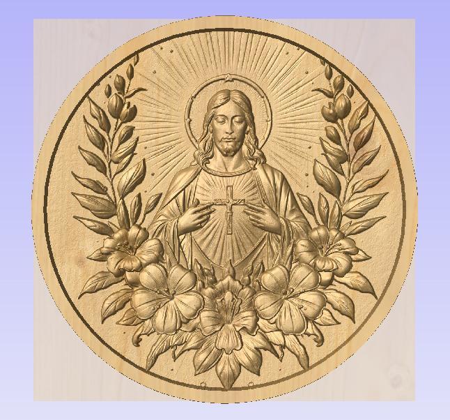 Sacred Heart Jesus – 3D Relief STL