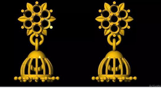 jhumka earrings 3dm file