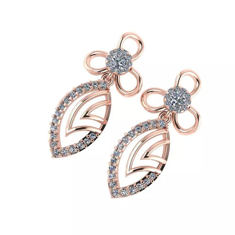 light Wight white gold diamond Earring-Nk-57ER