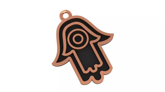 Hamsa Hand Plain Gold Pendant Necklace